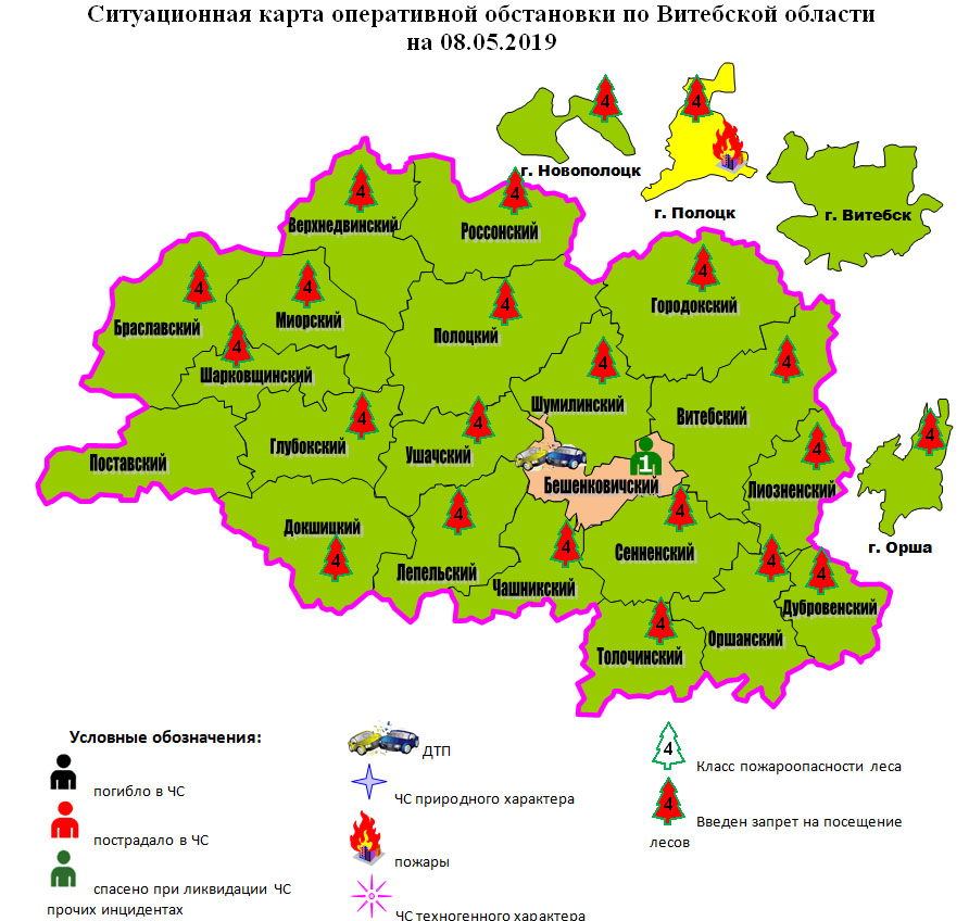 Карта посещаемости лесов