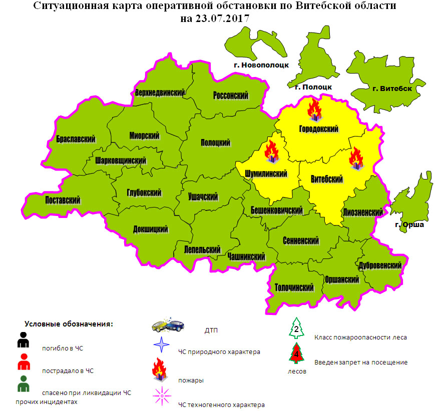 Витебская область на карте