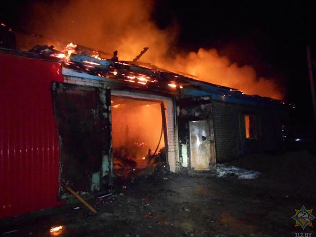 Пилорама сгорела в Толочинском районе вечером 2 марта (+видео)